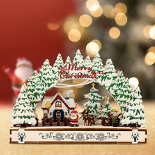 Load image into Gallery viewer, Santa Claus Wooden Christmas Ornament Decorative Village House Handmade Holiday Craft