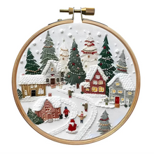 Load image into Gallery viewer, Christmas Embroidery Starter Kit, DIY Cross Stitch Set with Holiday Patterns