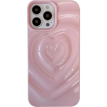 Load image into Gallery viewer, Retro Folds 3D Love Heart iPhone Case