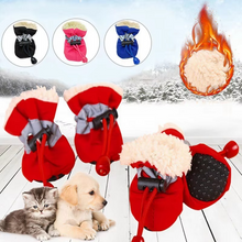 Load image into Gallery viewer, 4-Pack Non-Slip Winter Puppy Booties for Outdoor Protection