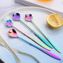 Load image into Gallery viewer, 4 Piece Stainless Steel Flower Teaspoon and Dessert Spoon Set