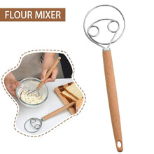 Load image into Gallery viewer, Bread Dough Whisk with Open Coil Design and Beechwood Handle