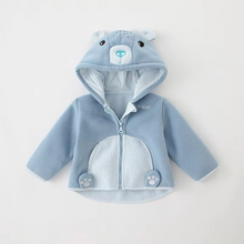 Load image into Gallery viewer, Cozy Winter Fleece Hooded Jacket for Kids with Cartoon Dinosaur Design