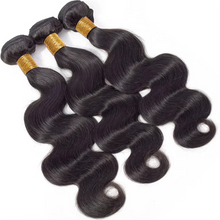Load image into Gallery viewer, Short Peruvian Body Wave Hair Bundles 3/4 Pack Deals, 100% Unprocessed Virgin Human Hair, Loose Body Weave