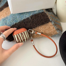 Load image into Gallery viewer, Retro Brown Shell Rope Earphone Case with Wireless Bluetooth Charging Box