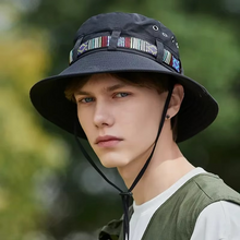 Load image into Gallery viewer, Striped Boho-Style Summer Sun Hat - Unisex Wide Brim Outdoor Cap