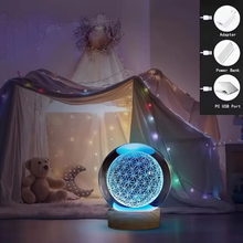 Load image into Gallery viewer, Enchanting 3D Flower of Life Crystal Ball with Color-Changing USB Nightlight