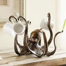 Load image into Gallery viewer, Octopus Design Mug Holder – Resin Coffee Cup Organizer with Nautical Charm