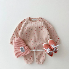 Load image into Gallery viewer, Soft Waffle Cotton Toddler Outfit Set with Fun Fruit Prints