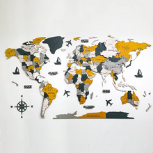 Load image into Gallery viewer, 3D Solid Wood World Map Wall Art - Nordic-Style Home Decor