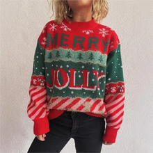 Load image into Gallery viewer, Christmas Jacquard Knit Round Neck Loose Fit Winter Sweater for Women