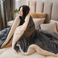 Load image into Gallery viewer, Solid Color Sherpa Blanket, Reversible Plush Duvet Cover