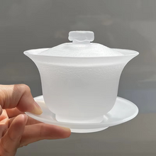 Load image into Gallery viewer, Japanese Handmade Heat Resistant Glass Gaiwan Tea Bowl Set for Tea Ceremony and Travel