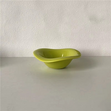 Load image into Gallery viewer, Cream Ceramic Dessert and Salad Bowl, Korean Inspired Saucer Style