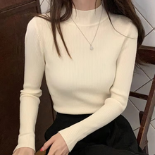 Load image into Gallery viewer, Women’s Mock Neck Knit Sweater – Slim Fit, Vintage-Inspired Pullover for Fall and Winter