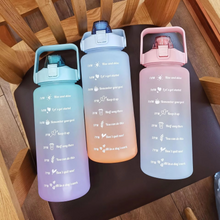 Load image into Gallery viewer, Outdoor 68oz Large Capacity Leakproof Water Bottle with Straw and Time Marker