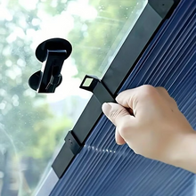 Load image into Gallery viewer, Retractable Car Windshield Sunshade Curtain Set – UV Reflective Front & Rear Auto Visor Cover