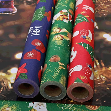 Load image into Gallery viewer, Christmas Kraft Wrapping Paper Roll, 16.4ft x 19.7in Holiday Gift Packaging Paper for Festive DIY Decorations