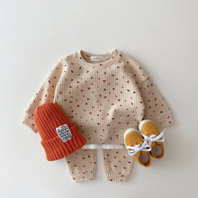 Load image into Gallery viewer, Soft Waffle Cotton Toddler Outfit Set with Fun Fruit Prints