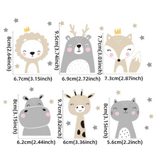 Load image into Gallery viewer, Boho Animal Smile Wall Switch Stickers Set for Kids and Nursery Rooms