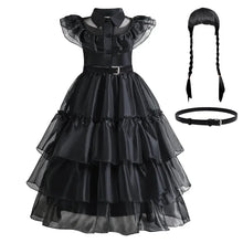 Load image into Gallery viewer, Girls Gothic Layered Cake Gown with Mesh Panel Details and Decorative Pattern All Vera Mart