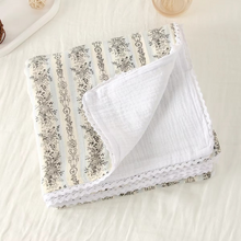 Load image into Gallery viewer, Pure Cotton Baby Muslin Swaddle Blanket, Soft and Breathable Newborn Quilt, 39 x 39 in