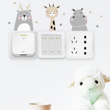 Load image into Gallery viewer, Boho Animal Smile Wall Switch Stickers Set for Kids and Nursery Rooms