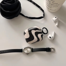 Load image into Gallery viewer, Black and White Curves Shockproof Hook Case for AirPods