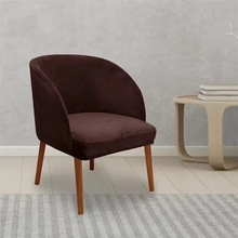 Load image into Gallery viewer, Velvet Armchair Slipcover with Elastic Fit for Curved Armrest Dining Chairs