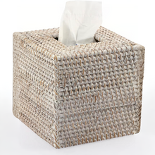 Load image into Gallery viewer, Rattan Nordic Square Tissue Box Organizer