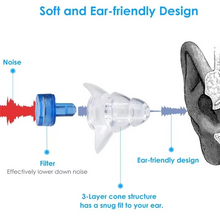 Load image into Gallery viewer, Silicone Noise Cancelling Earplugs for Sleeping Studying and Concert Protection