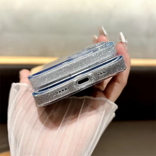 Load image into Gallery viewer, Luxury Glitter Shockproof Clear Tempered Glass Case with Lens Protection