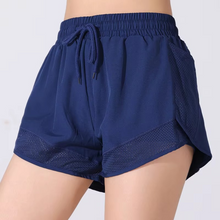 Load image into Gallery viewer, Women's High-Performance Yoga Running Shorts with Drawstring Waist and Mesh Pockets
