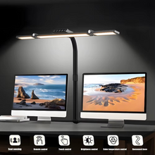 Load image into Gallery viewer, 24W Triple Head LED Desk Lamp with Clamp and Auto Dimming for Office and Home