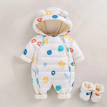 Load image into Gallery viewer, Cozy Fleece Hooded Romper for Babies and Toddlers
