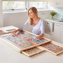 Load image into Gallery viewer, Wooden Puzzle Table with Storage Drawers for Up to 1500 Pieces