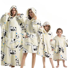 Load image into Gallery viewer, Oversized Hoodie Blanket with Pumpkin Pattern and Fleece Flannel Blend, Machine Washable