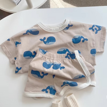 Load image into Gallery viewer, 2PCS Summer Baby Outfit Set, Cotton Short Sleeve Top and Shorts for Infants and Toddlers