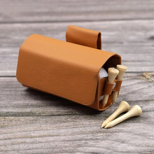 Load image into Gallery viewer, PU Leather Golf Ball Waist Pouch Outdoor Storage Case with Clip