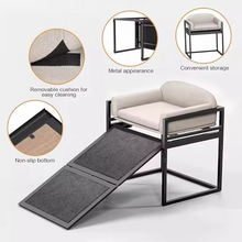 Load image into Gallery viewer, Solid Wood Pet Ramp with Ladder Steps for Bedside Support