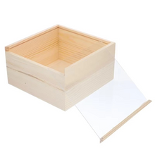 Load image into Gallery viewer, Rustic Unfinished Wooden Storage Box with Sliding Lid – Jewelry, Keepsake, and Gift Chest