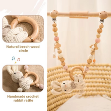 Load image into Gallery viewer, Handmade Crochet Wooden Baby Rattle Toy with Ocean Animal Mobile
