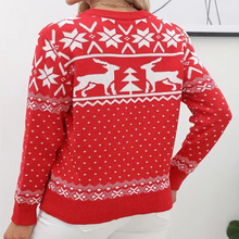 Load image into Gallery viewer, Cozy Knit Crew Neck Sweater for Women with Festive Winter Design