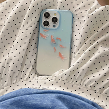 Load image into Gallery viewer, Blue Gradient Koi Splash Ink Transparent Glossy Case for iPhone