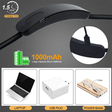 Load image into Gallery viewer, LED Neck Reading Light, USB Rechargeable Flexible Lamp with 3 Light Colors and Continuous Dimming
