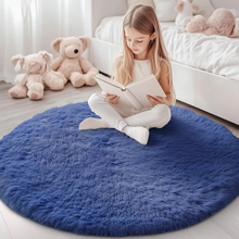 Load image into Gallery viewer, Round Shaggy Fluffy Area Rug for Bedroom or Living Room – Non-Slip, Machine Washable