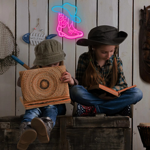 Load image into Gallery viewer, USB-Powered Cowboy Boots Neon Sign for Western Decor