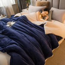 Load image into Gallery viewer, Solid Color Sherpa Blanket, Reversible Plush Duvet Cover