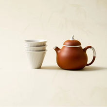 Load image into Gallery viewer, Handmade Purple Clay Teapot and Three Cup Tea Set