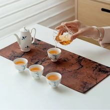 Load image into Gallery viewer, Elegant Plum and Bamboo Linen Table Mat Set for Tea and Dining